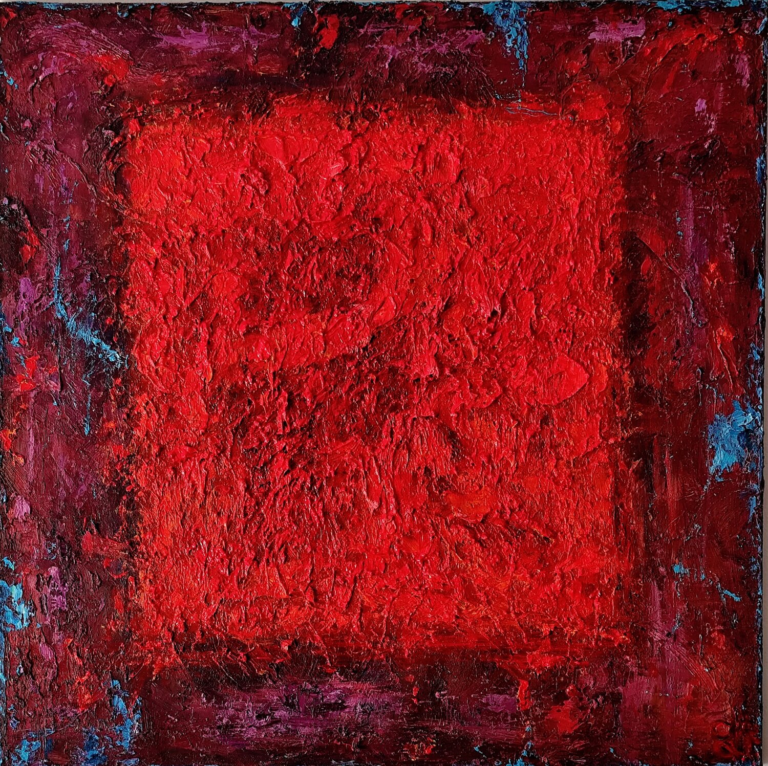 "Red Quadrat.Portal" Julia (Iuliia) Tokar Original painting for sale