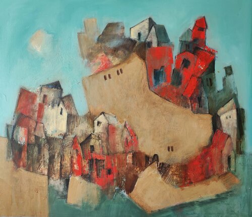 The Reality: upside down (inspiring urban landscape) by Anna Soghomonyan, Painting for Sale on Select