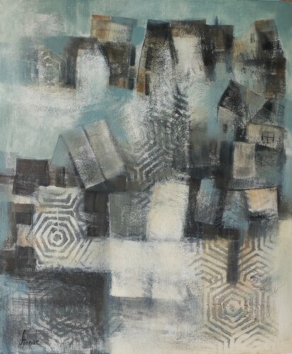 New wave (abstract urban landscapes) by Anna Soghomonyan, Painting for Sale on Select