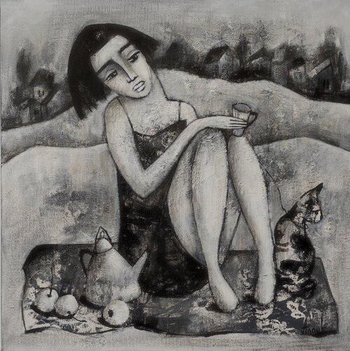 Evening walk by Anna Soghomonyan, Painting for Sale on Select