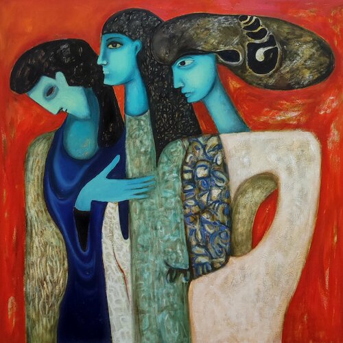 Grades of solitude by Anna Soghomonyan, Painting for Sale on Select