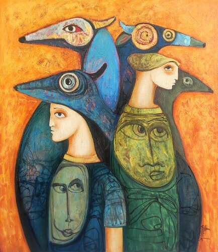 "Monsters` club" by Anna Soghomonyan, Painting for Sale on Select