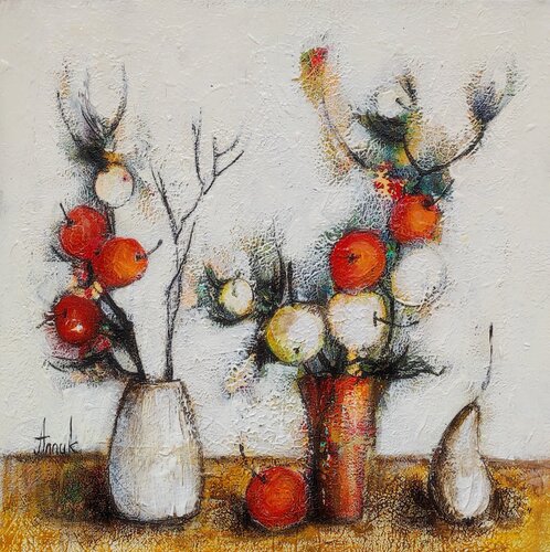 "Red and White" by Anna Soghomonyan, Painting for Sale on Select