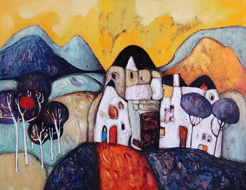Grandma's kingdom by Anna Soghomonyan, Painting for Sale on Select