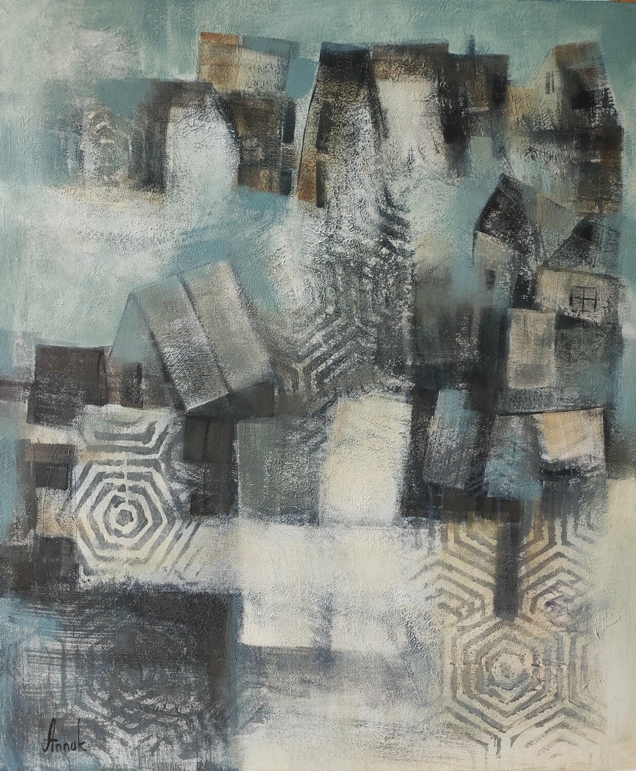 New wave (abstract urban landscapes) Anna Soghomonyan Original painting for sale