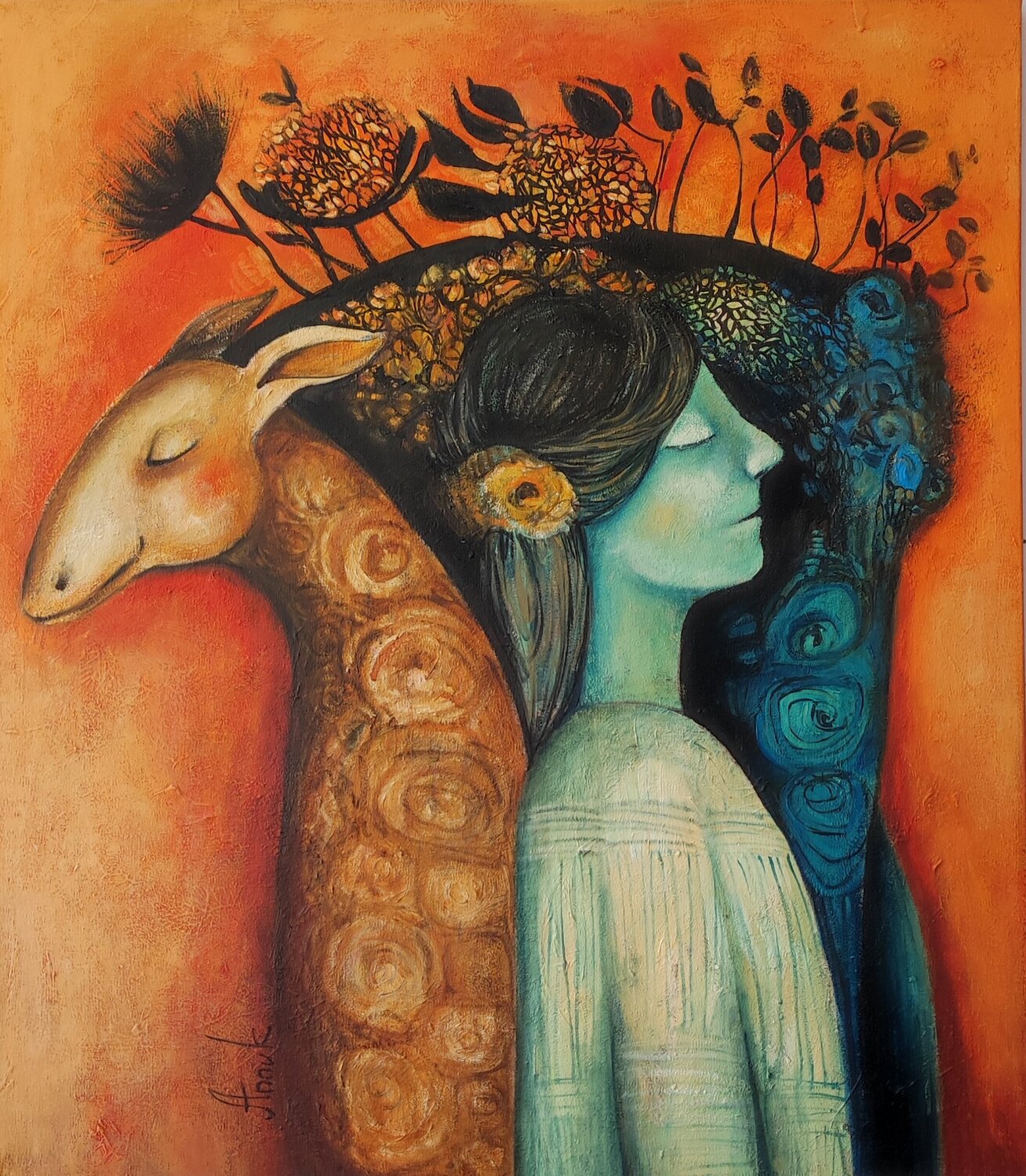 "My tender beast" Anna Soghomonyan Original painting for sale