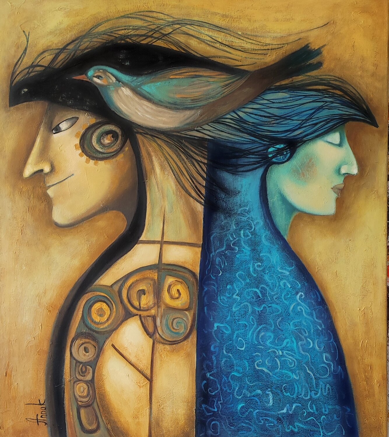 "Anima and Animus" Anna Soghomonyan Original painting for sale