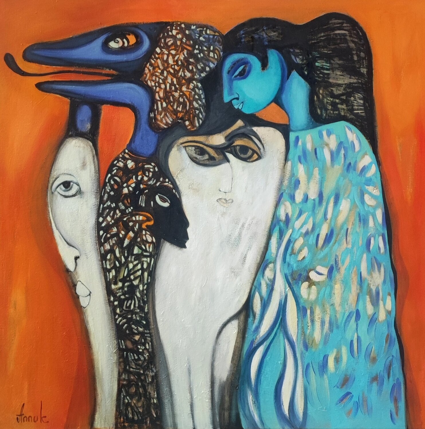 Registry of unauthorized incarnations Anna Soghomonyan Original painting for sale