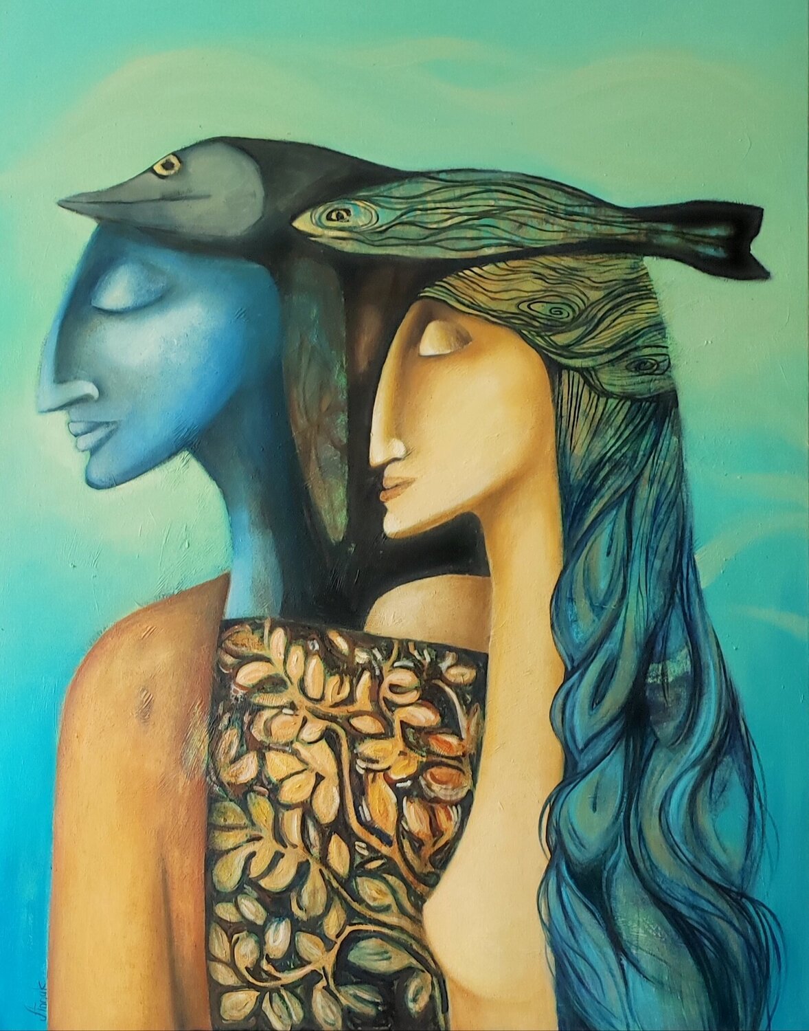 "On the same wave" Anna Soghomonyan Original painting for sale