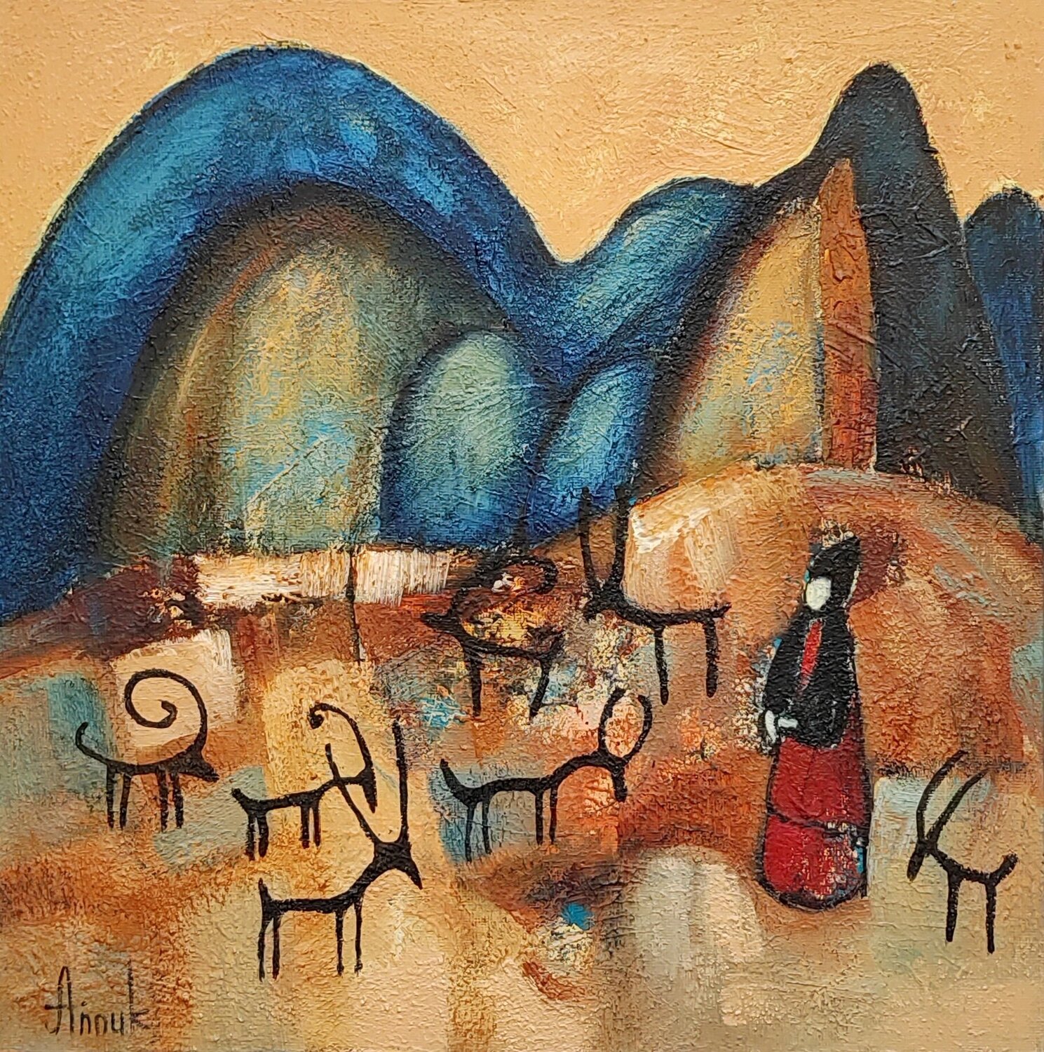 Ancient times Anna Soghomonyan Original painting for sale