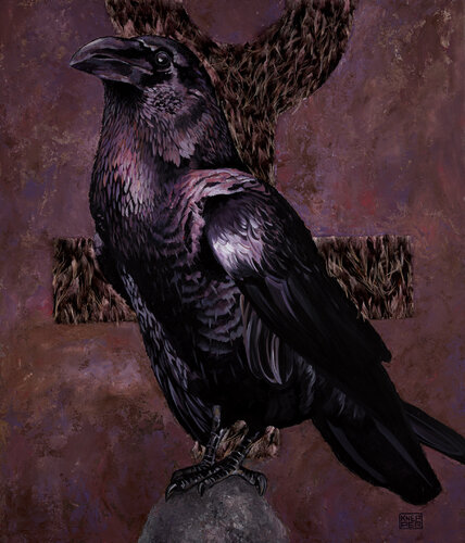 FEMININE RAVEN by Michael Knepper, Painting for Sale on Select