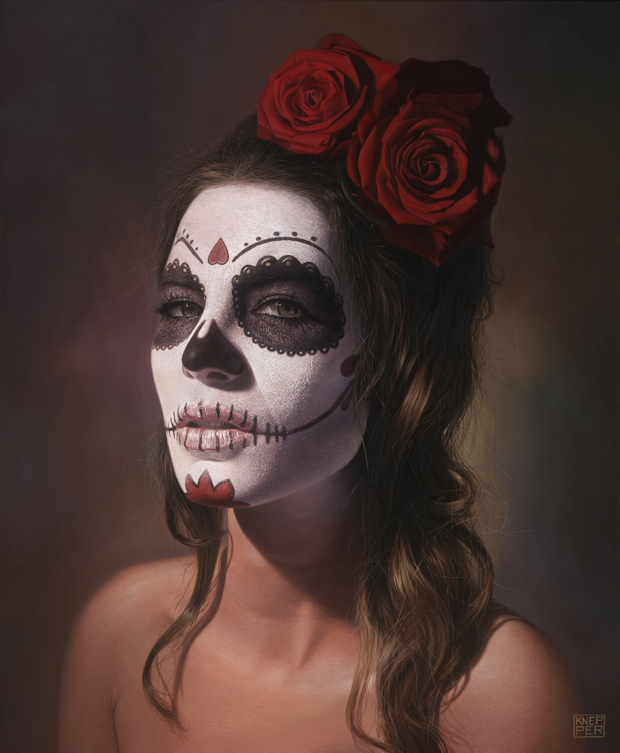 Sugar Skull Michael Knepper Original painting for sale