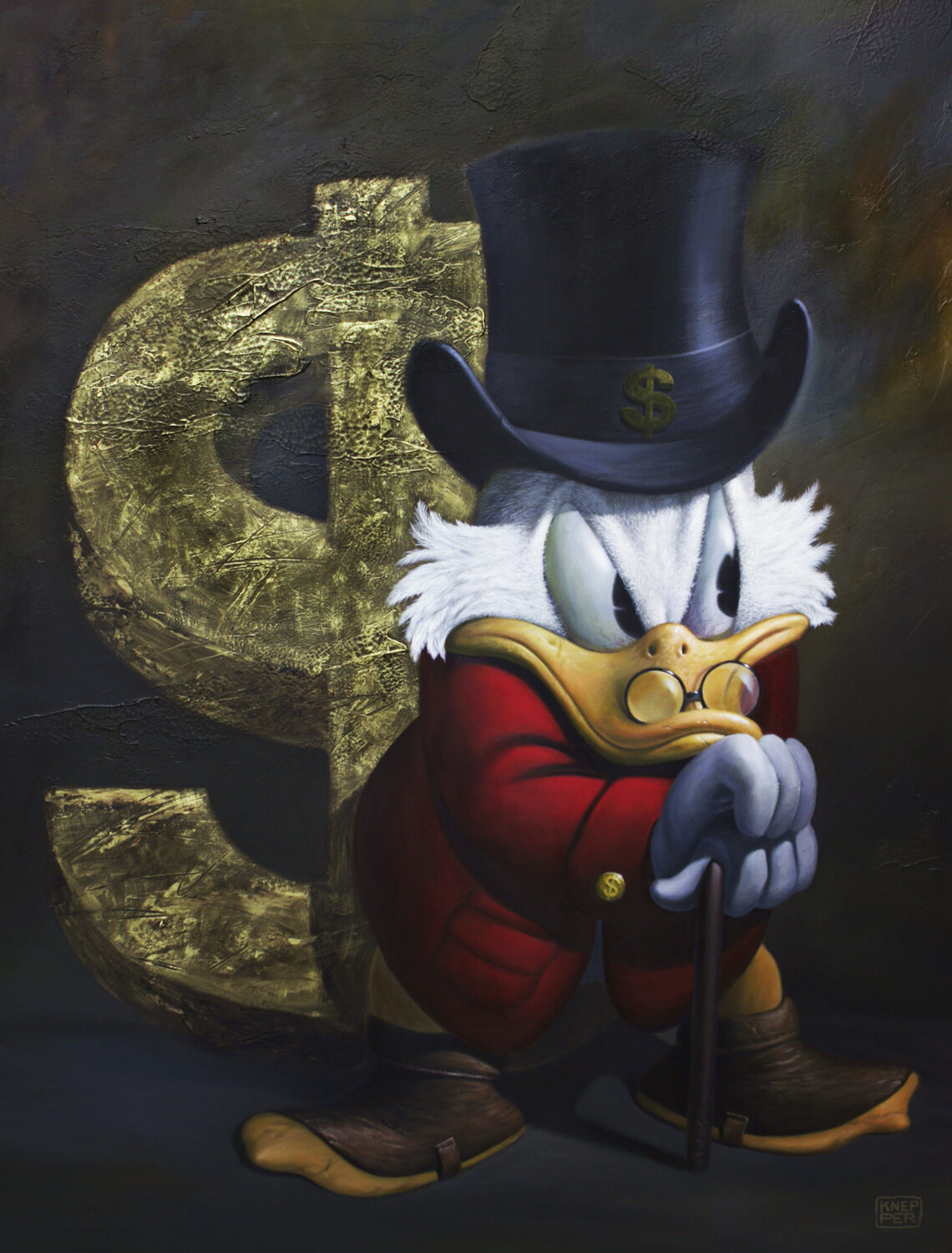 Scrooge Mc Duck- F...ing Bitcoins! Michael Knepper Original painting for sale