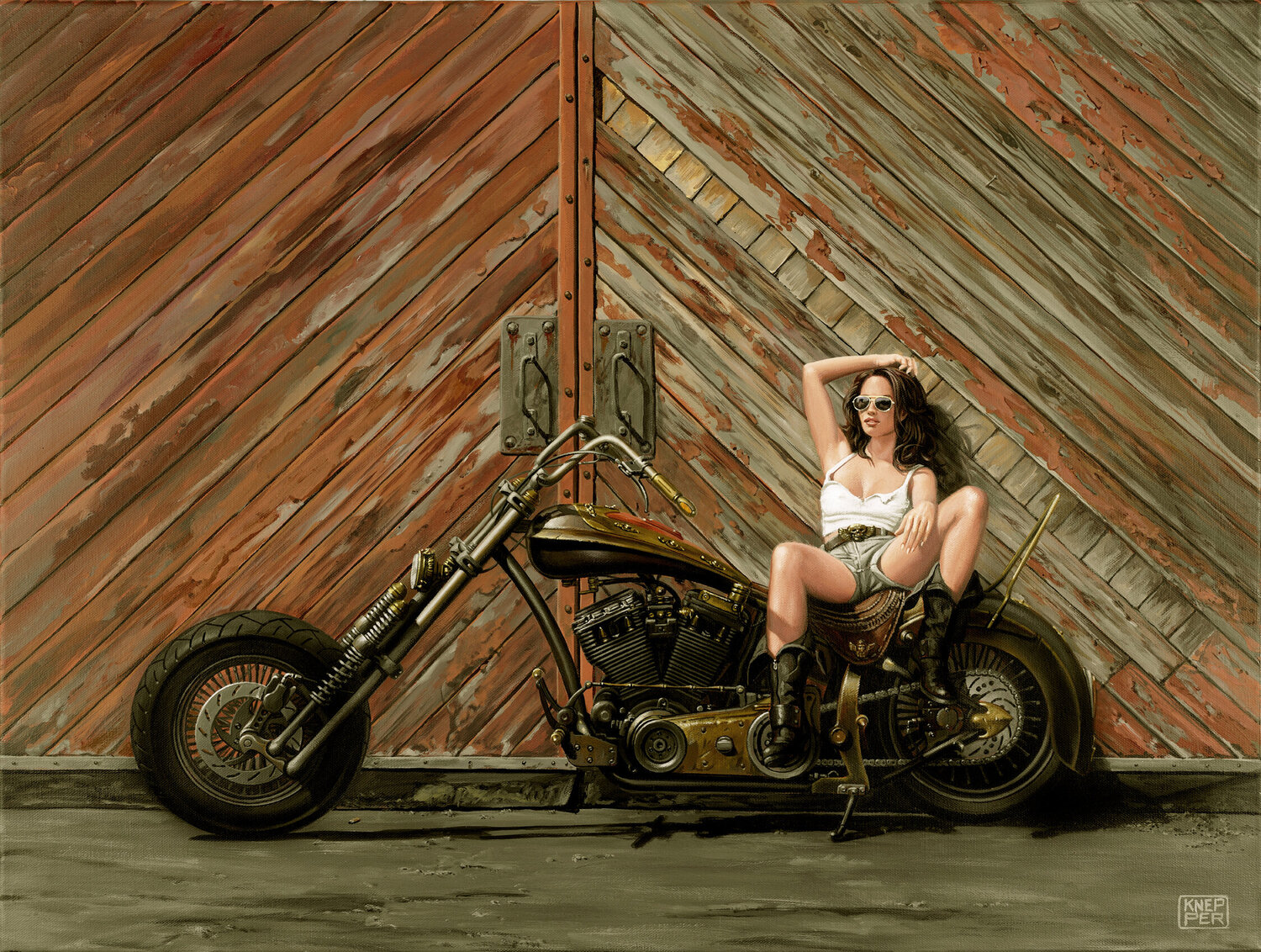 It's a Chopper, babe! Michael Knepper Original painting for sale