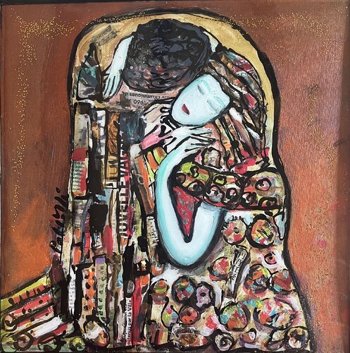 LE BAISER DE KLIMT VIBRATOIRE by PatMoli, Painting for Sale on Select