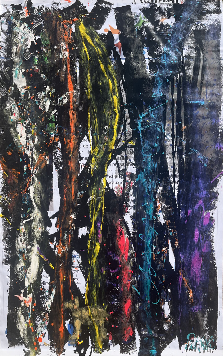 Les arbres et mon chien n°1 PatMoli Original painting for sale