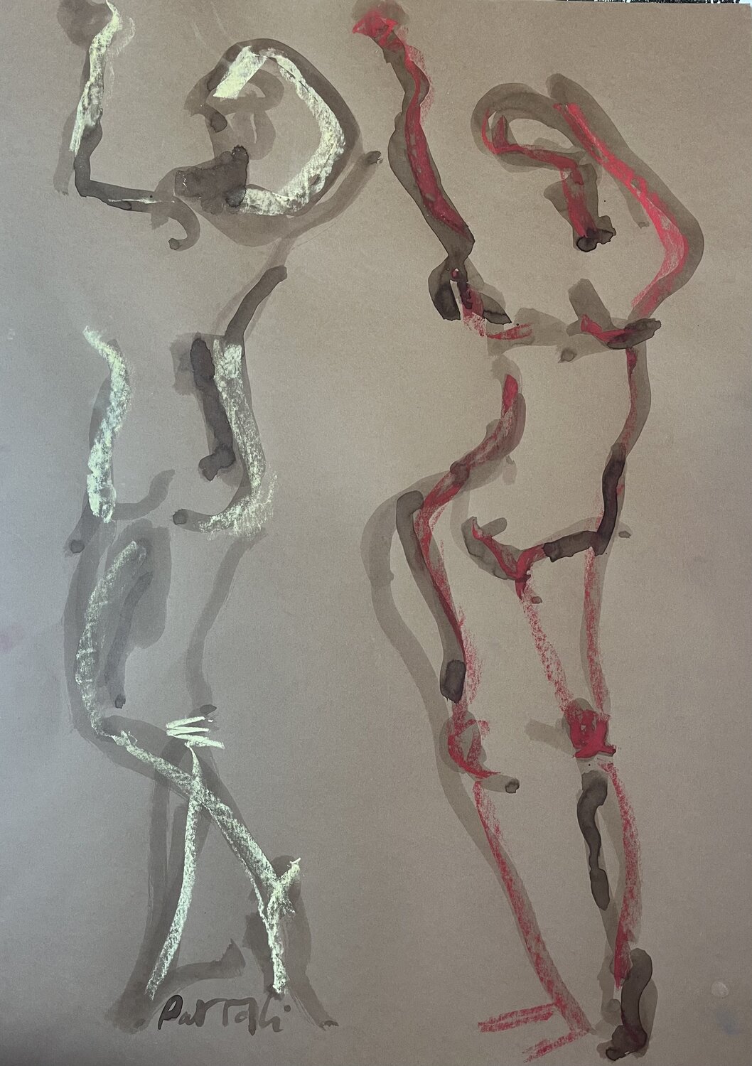Hula hoop sur brun PatMoli Drawing for sale