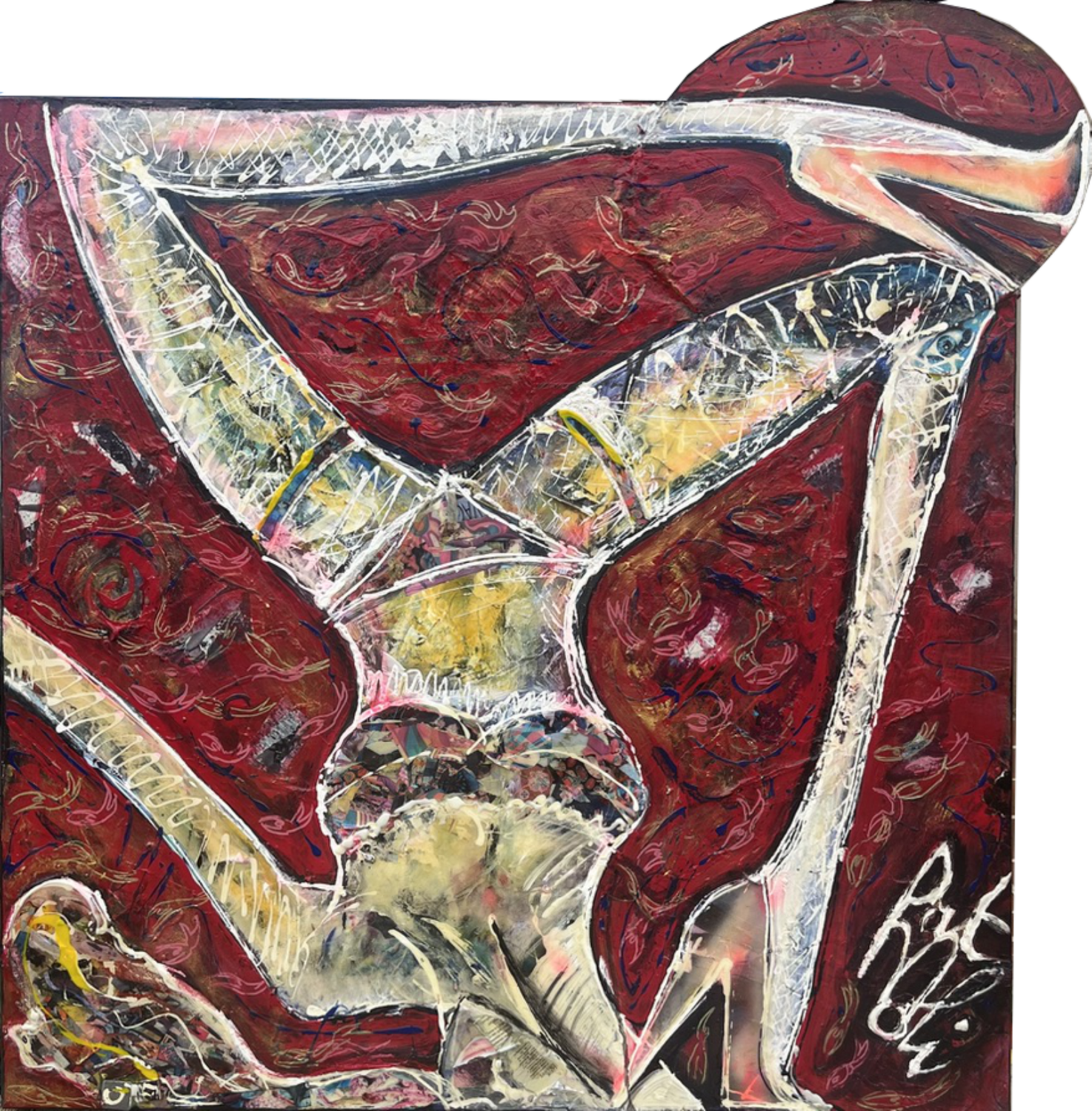 UPSIDE DOWN Déborde du cadre PatMoli Original painting for sale