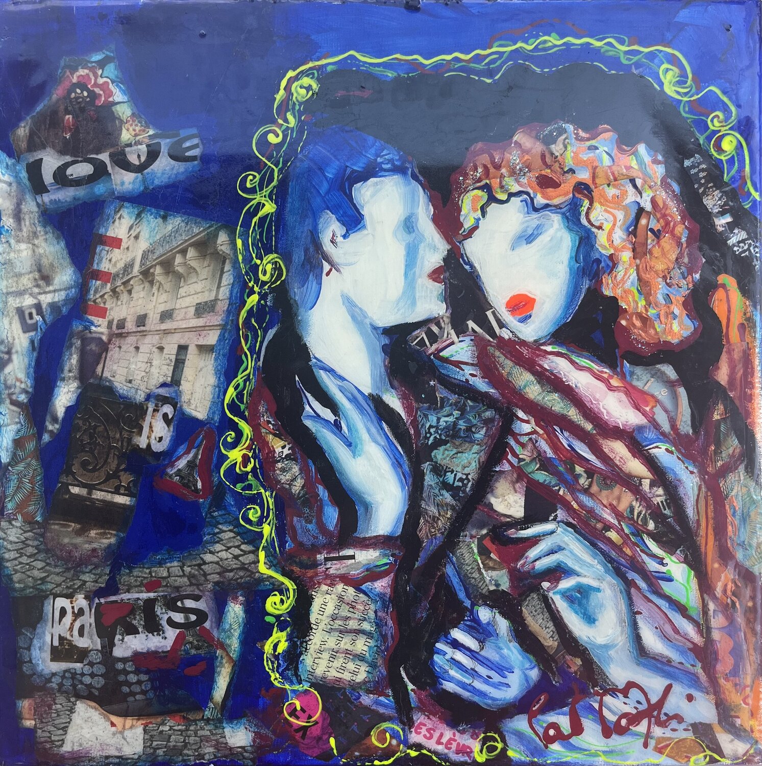 LOVE IN PARIS PatMoli Original painting for sale