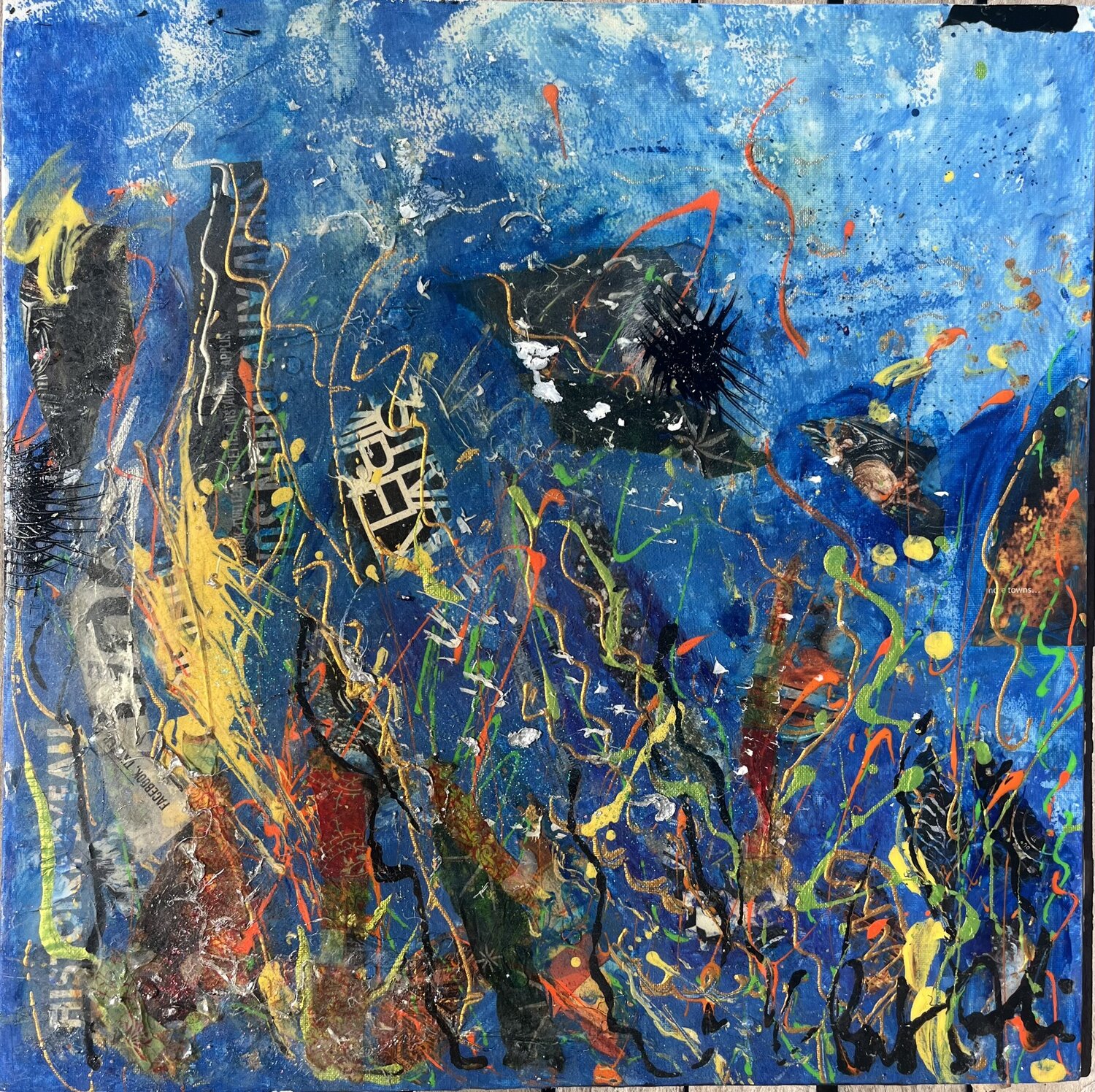 Femme dans le tumulte marin PatMoli Original painting for sale