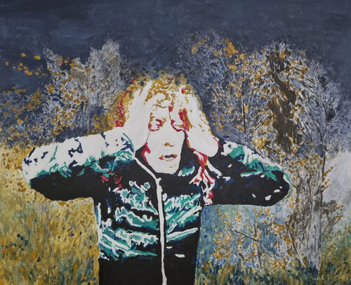 A panic  - Scared out of my mind by Einat Lev Ari, Painting for Sale on Select