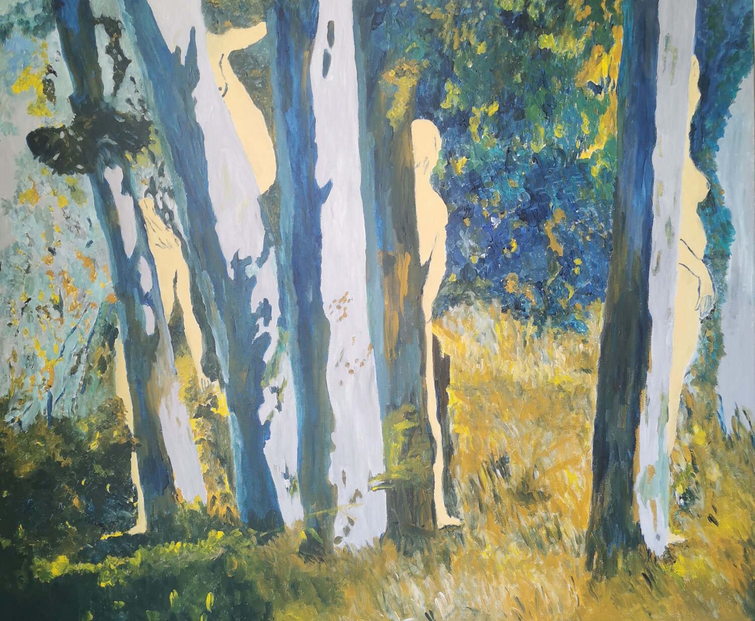 Women are looking for hiding Einat Lev Ari Original painting for sale