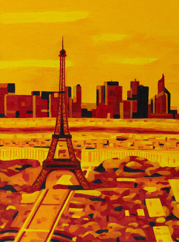 Sunset at the Eiffel Tower by Beate Blume, Painting for Sale on Select
