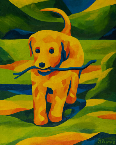Let's Play Fetch by Beate Blume, Painting for Sale on Select