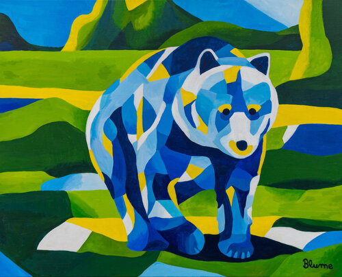 Blue Bear by Beate Blume, Painting for Sale on Select