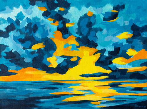 Sunset - Hope for Tomorrow by Beate Blume, Painting for Sale on Select