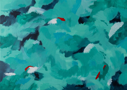 Twirling Turquoise by Beate Blume, Painting for Sale on Select