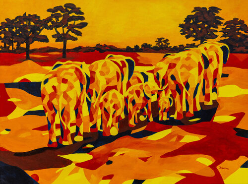 To the Waterhole by Beate Blume, Painting for Sale on Select