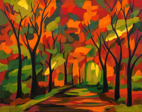 Autumn Alley by Beate Blume, Painting for Sale on Select