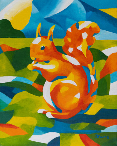 Happy Squirrel by Beate Blume, Painting for Sale on Select