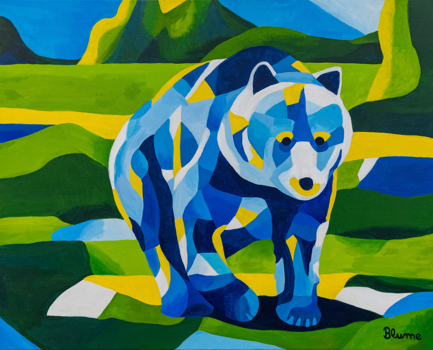 Blue Bear Beate Blume Original painting for sale