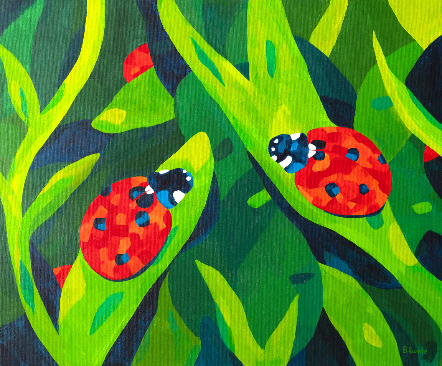 Lush Ladybug Luck Beate Blume Original painting for sale