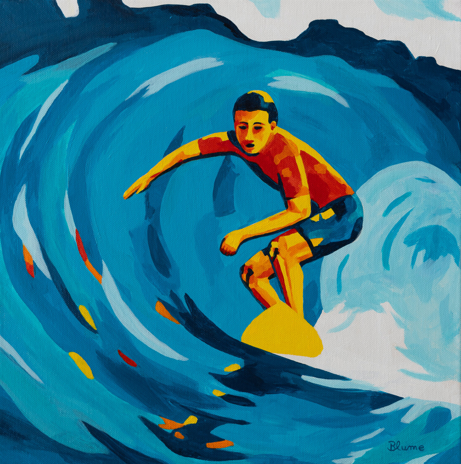 Out of the Blue Wave Beate Blume Original painting for sale