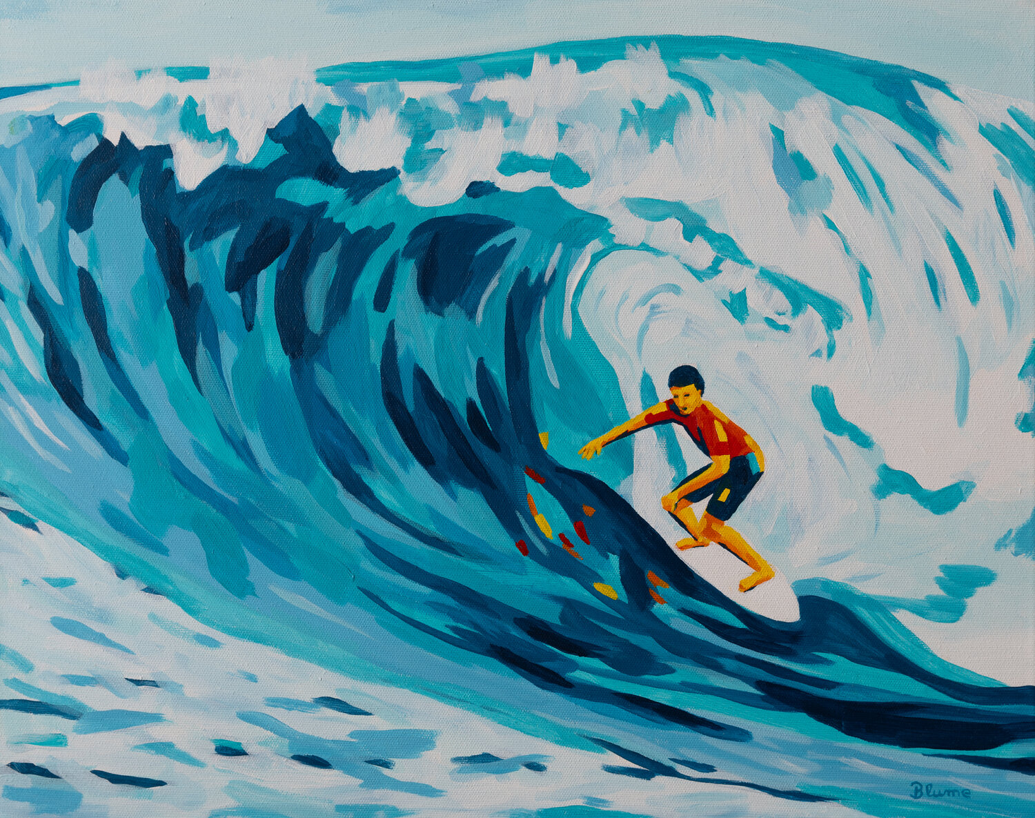 Catching the Big Wave Beate Blume Original painting for sale