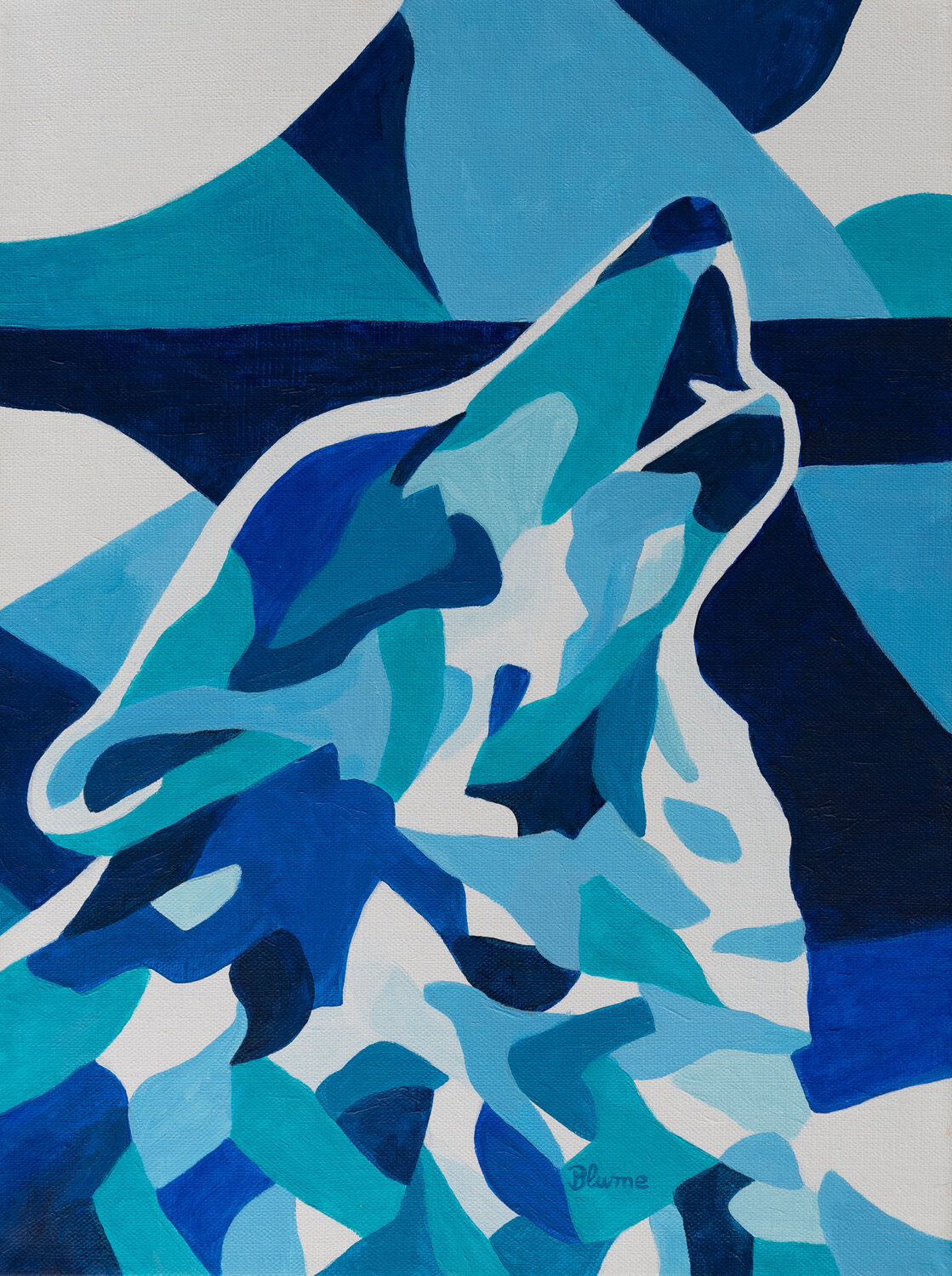 Howling Blue Beate Blume Original painting for sale