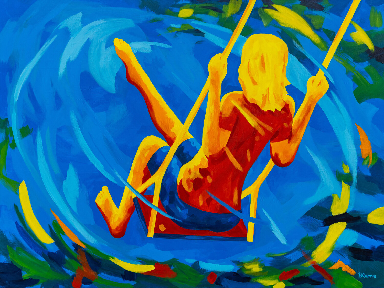 Carefree on a Swing Beate Blume Original painting for sale