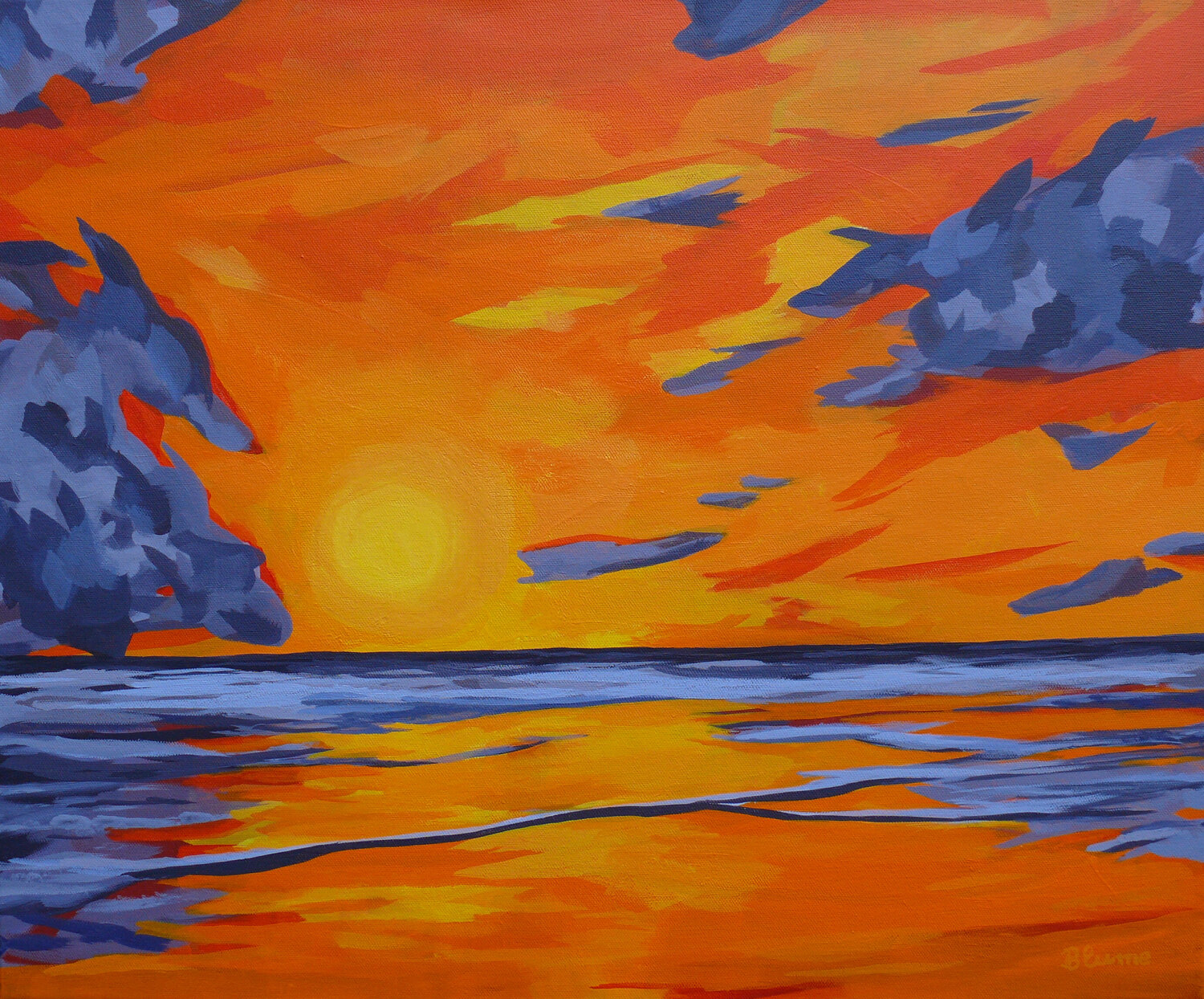 Seaside Sunset Beate Blume Original painting for sale