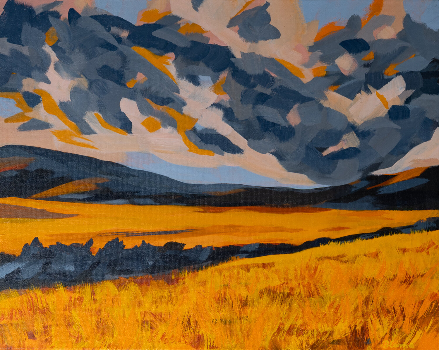 Autumn Fields Beate Blume Original painting for sale