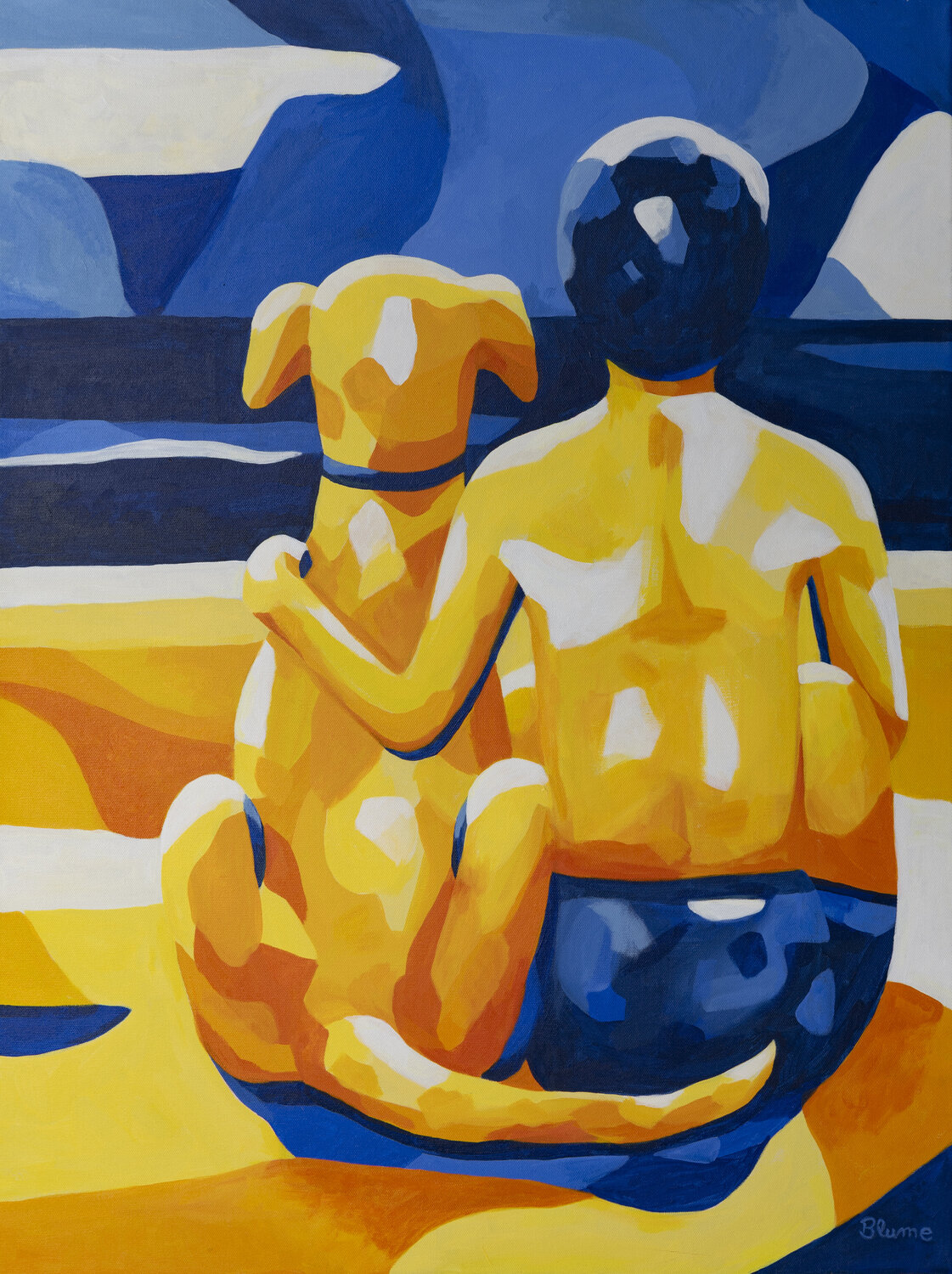 Best Friends on the Beach Beate Blume Original painting for sale
