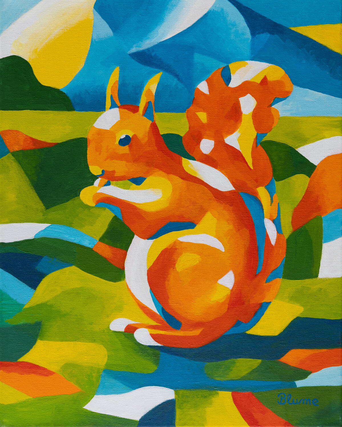 Happy Squirrel Beate Blume Original painting for sale