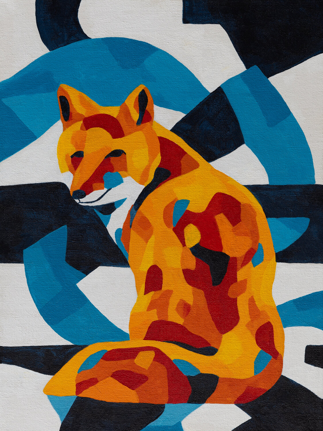 Winterfox Beate Blume Original painting for sale
