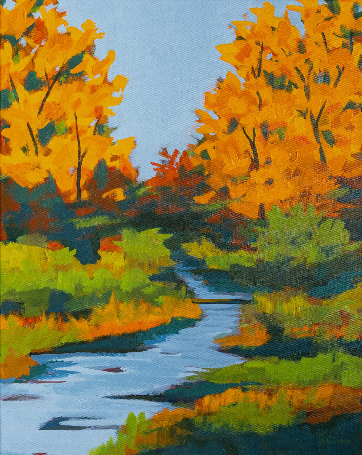 Autumn at the Stream Beate Blume Original painting for sale