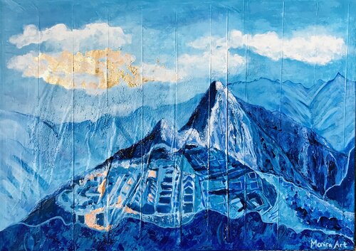 Golden heaven of Machu Picchu by Amelie Monira Egenolf, Painting for Sale on Select