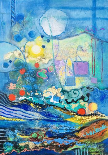 Golden light of freedom by Amelie Monira Egenolf, Painting for Sale on Select