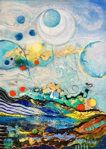 Golden light of freedom von Amelie Monira Egenolf, Malerei kaufen auf Select