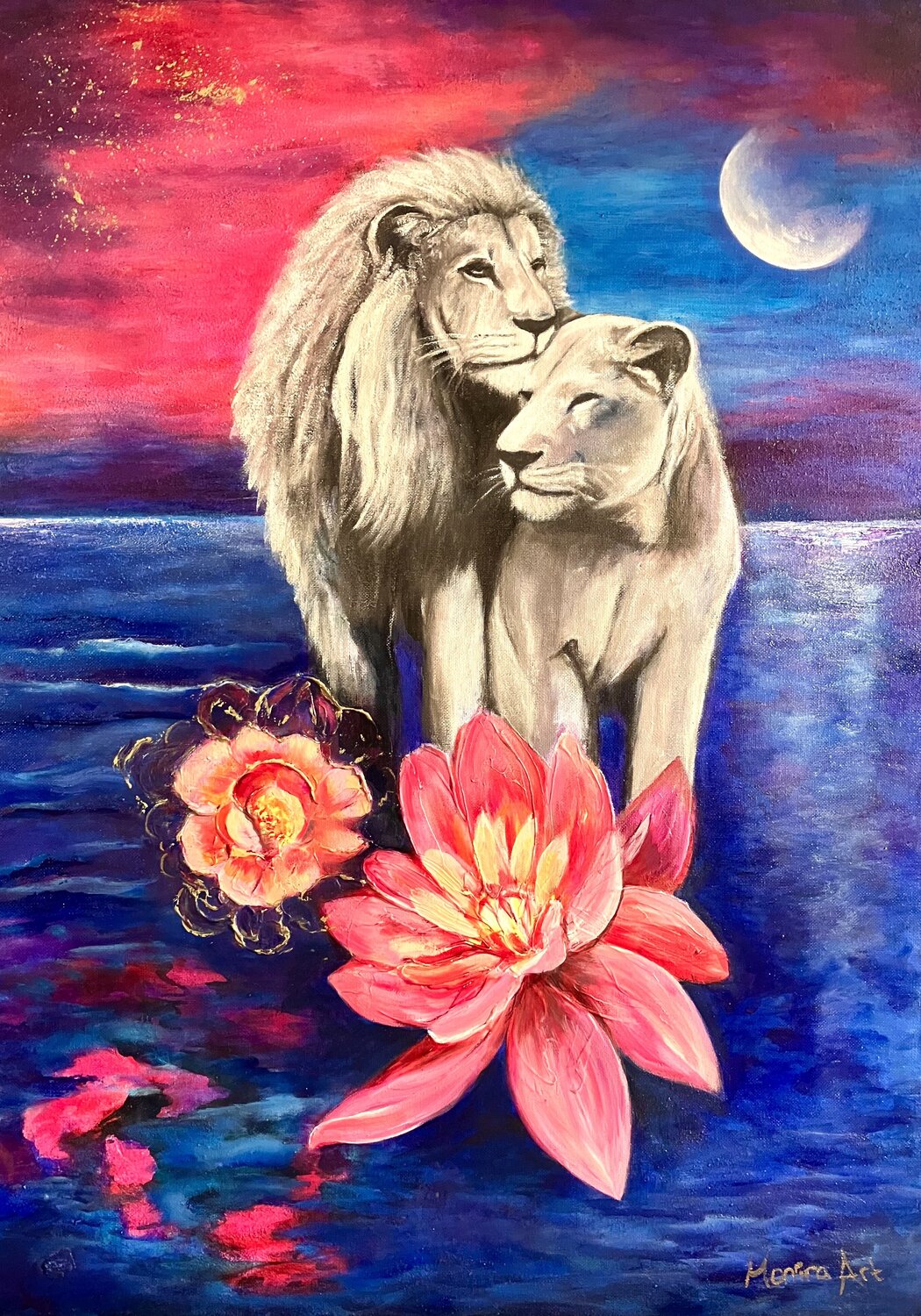 Love is an endless ocean Amelie Monira Egenolf Original painting for sale